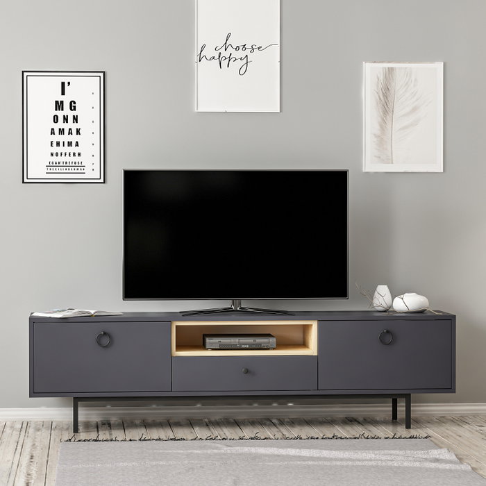 Hanah Home Soporte de TV Industrial Antracita 180 cm Hanah Home Soporte de TV Industrial Antracita 180 cm